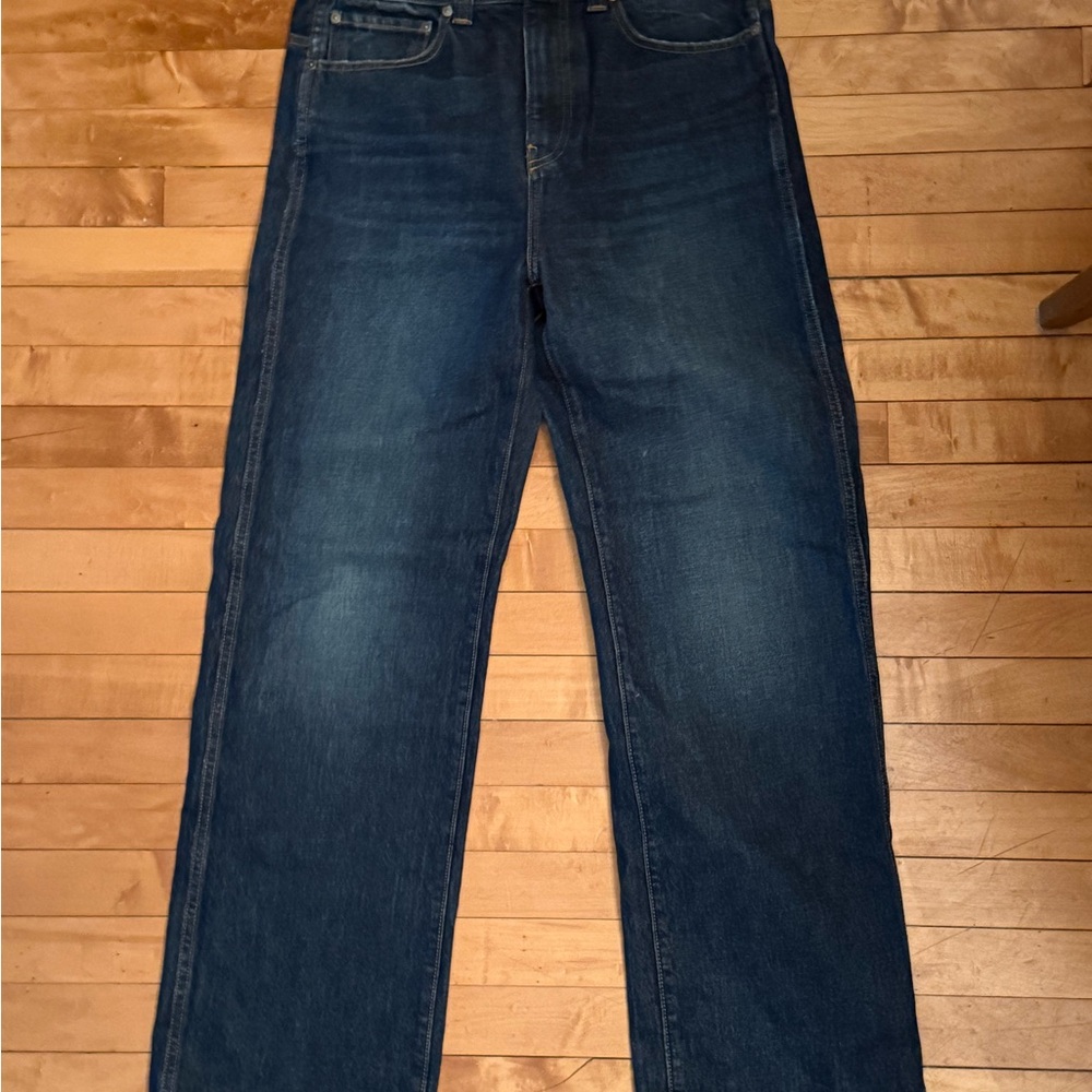 KHAITE Dark Blue Women's Bonnie Straight Leg Jeans, size 27